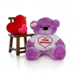 Huge 5 Feet Personalized Teddy Bear wearing Customizable Tshirt - Available in 7 Colors